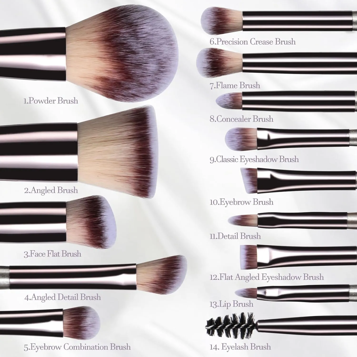 BS-MALL Travel Makeup Brush Set Foundation Powder Concealers Eye Shadows Makeup Set with LED light Mirror 14 Pcs (C-Champange)