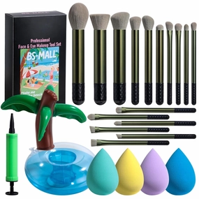 BS-MALL Makeup Brushes Set 23 Pcs – Premium Synthetic Foundation Powder Concealers Eye Shadows with Pool Float Cup Holder