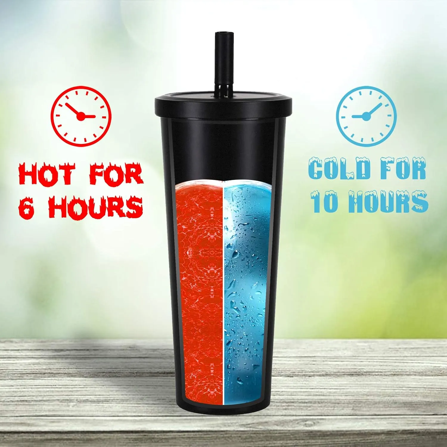 Bumbler 24oz Large Reusable Portable Eco-Friendly Tumbler | Drinking Cup with Wide Soft Tip Straw, Aesthetic Leak-Proof Lid – for Boba Tea, Smoothies, Iced Coffee, Hot or Cold Drinks – Blush Pink