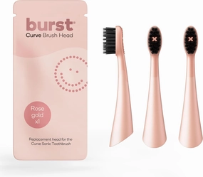 BURST Replacement Heads for Curve Sonic Electric Toothbrush (3 Pack/Rose Gold)