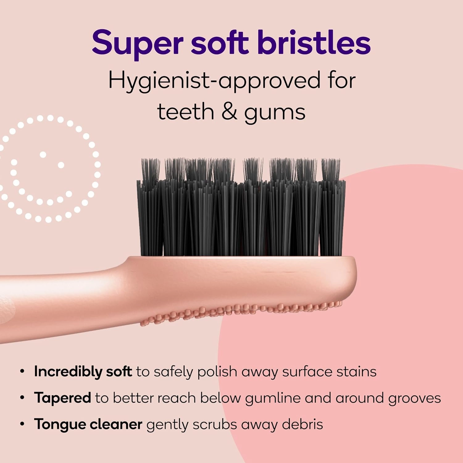 BURST Replacement Heads for Curve Sonic Electric Toothbrush (3 Pack/Rose Gold)