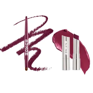 Buxom Full-On Plumping Satin Lipstick in Magenta Maven   Power Line Plumping Lip Liner in Powerful Plum
