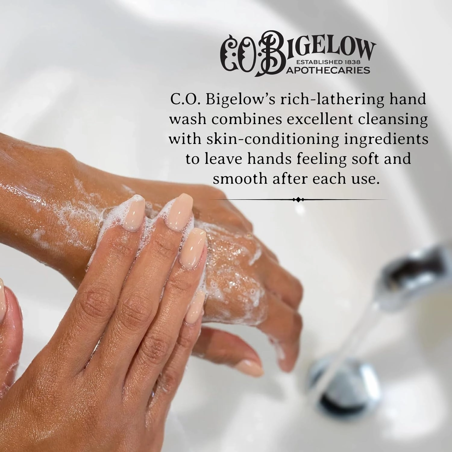 C.O. Bigelow Iconic Collection West Village Rose Hand Wash, with Glycerin, Aloe Vera, Panthenol, and Shea Butter, 10.5 fl oz