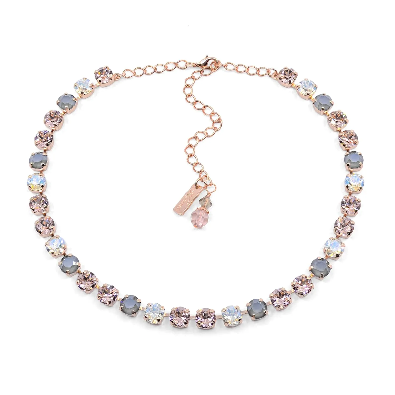 CALM & COOL 8mm Necklace Made With Genuine Crystal *Rose Gold *Karnas Design Studio™