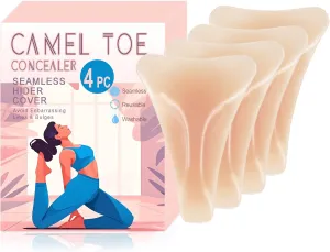Cameltoe Concealer Cover Seamless Reusable Silicone Hider Insert No Sticky Layer Anti Camel Toe Cover Silicone Underwear Guard for Leggings and Swimwear, Seamless & Invisible (4 Pack) ﻿