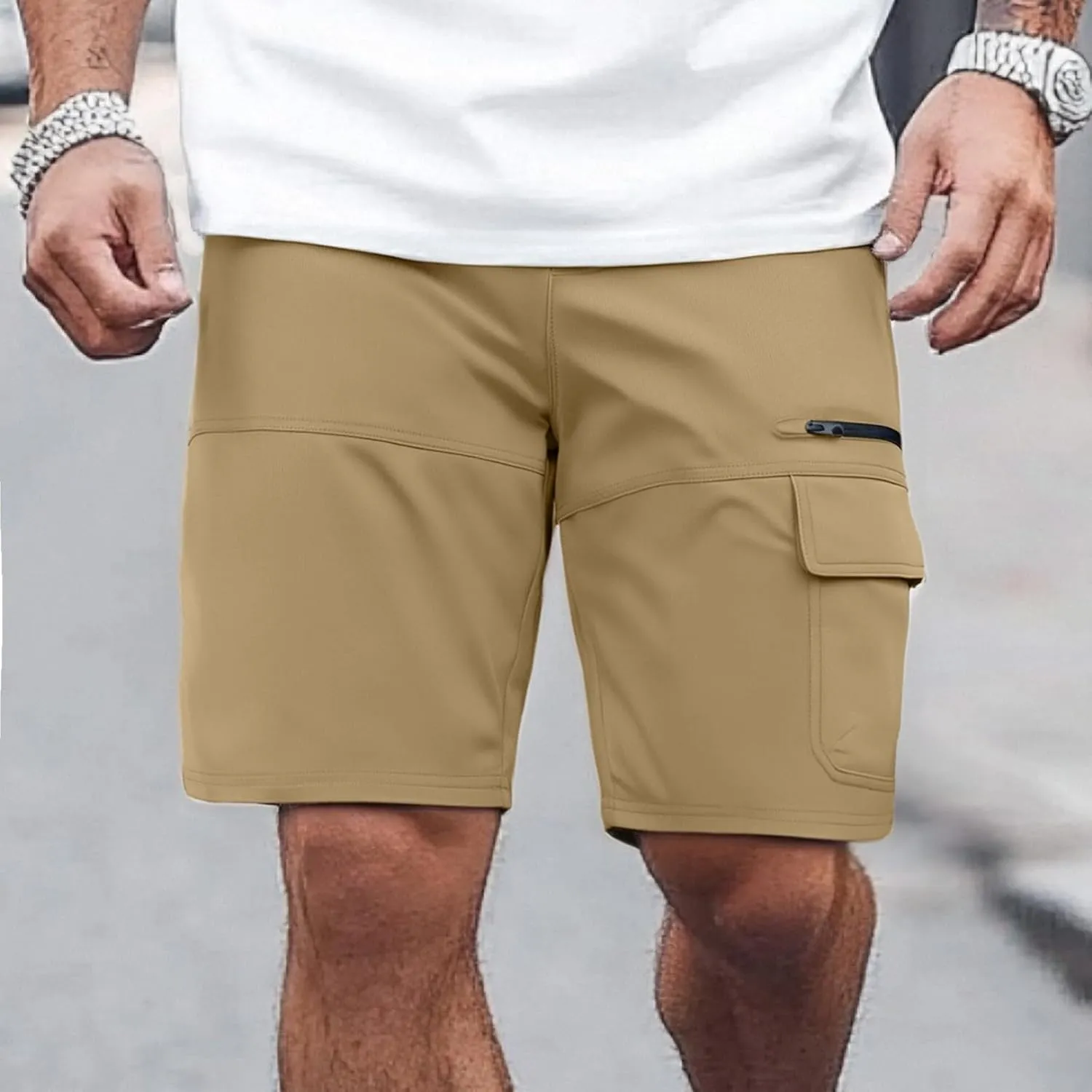 Camouflage Shorts for Men Cargo String Shiny Champagne Class Harem Denim Shorts for Men Adult Boot Cut Capri Chiffon