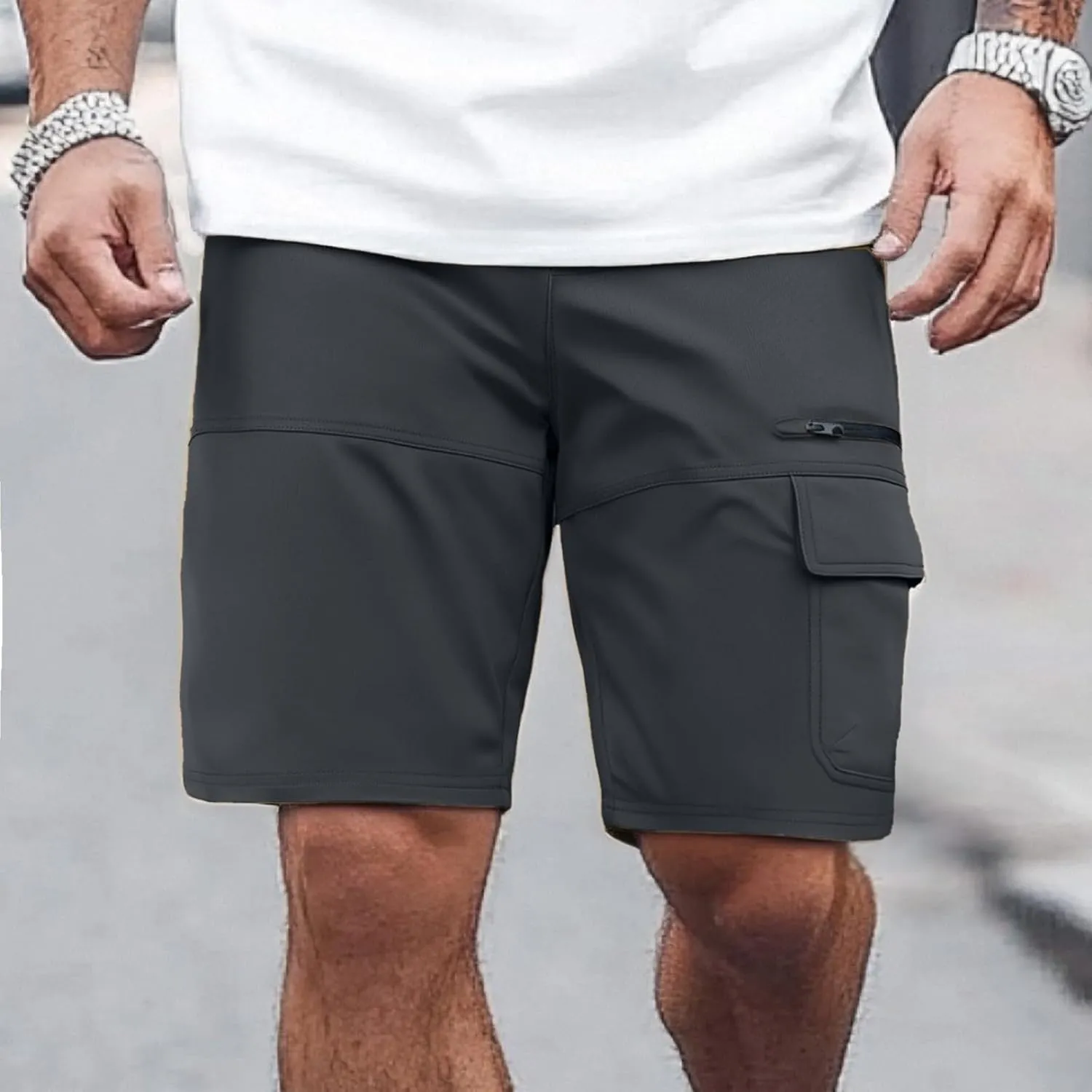 Camouflage Shorts for Men Cargo String Shiny Champagne Class Harem Denim Shorts for Men Adult Boot Cut Capri Chiffon