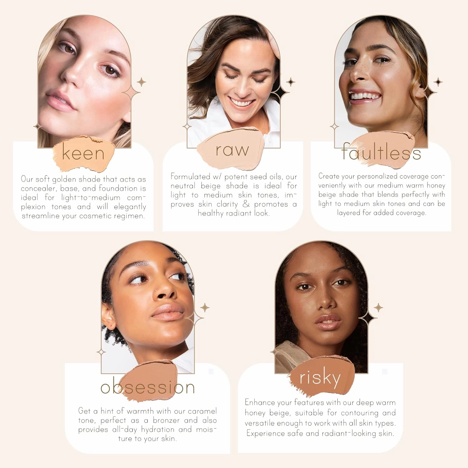 Carlucce Cache Cream 3-in-1 Makeup Color Palette, Risky - Foundation, Concealer & Primer, Medium - Full Coverage, Natural Finish, Vegan & Cruelty Free
