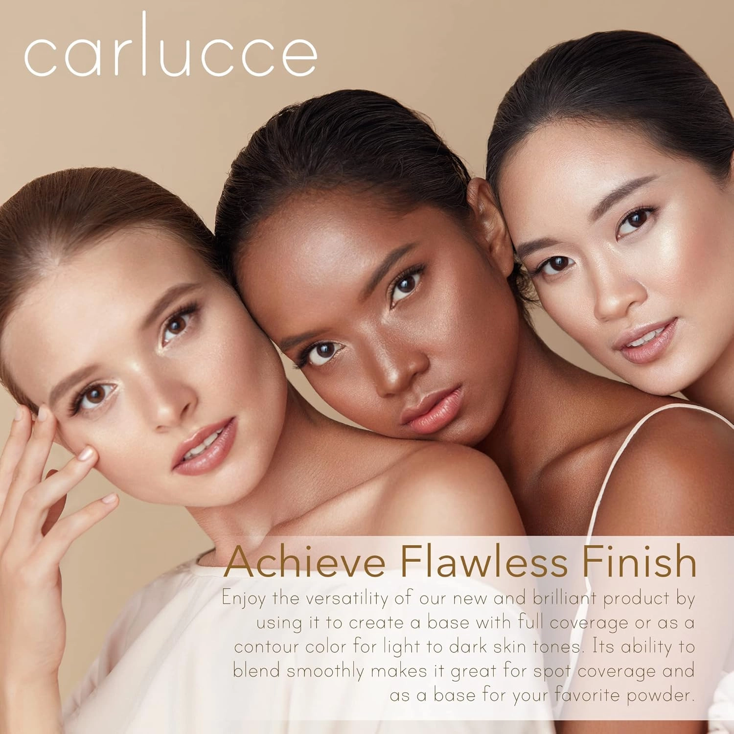 Carlucce Cache Cream 3-in-1 Makeup Color Palette, Risky - Foundation, Concealer & Primer, Medium - Full Coverage, Natural Finish, Vegan & Cruelty Free