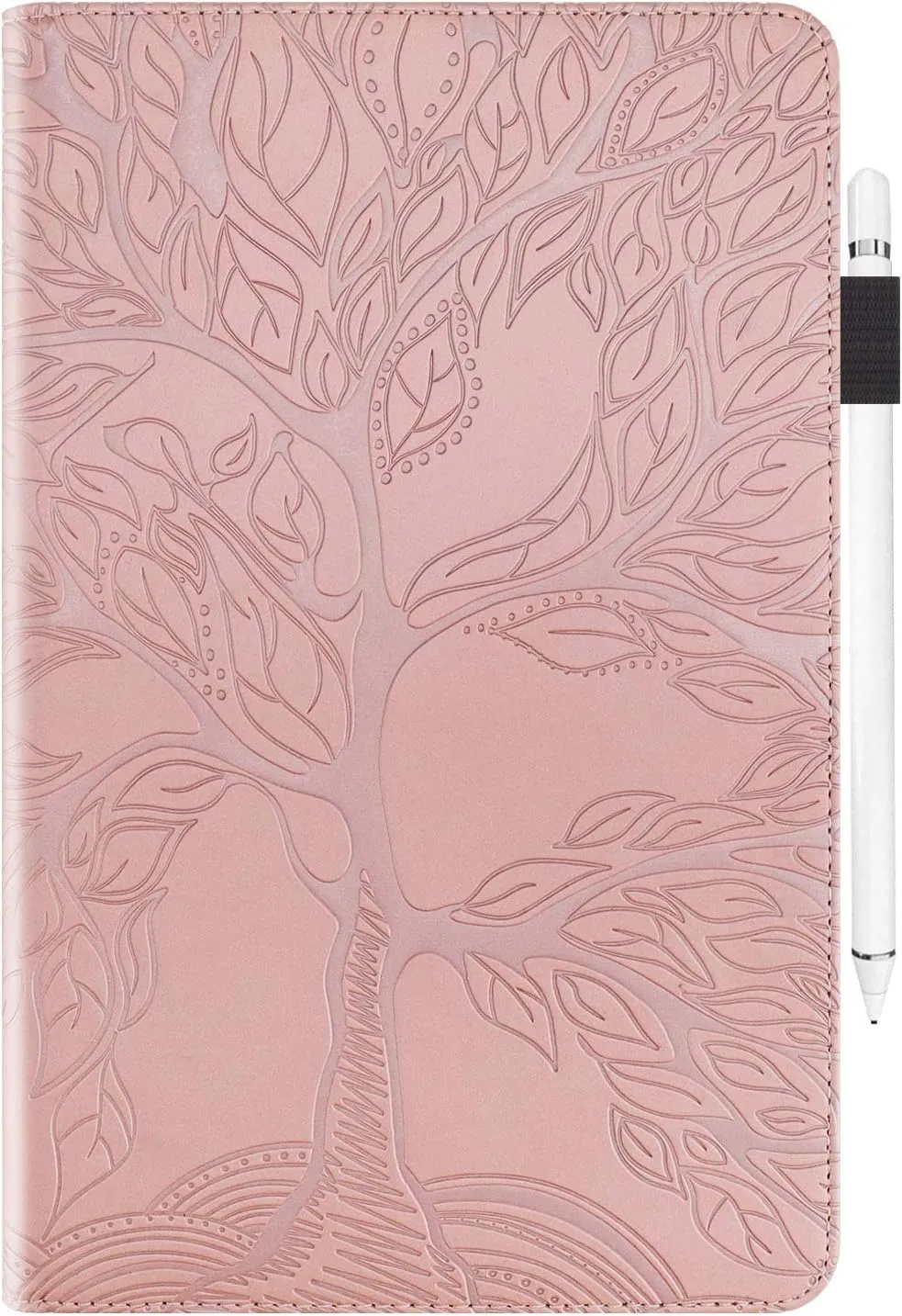 Case for Lenovo Tab M9 9.0 inch (TB-310FU, 2023 Released)，Slim Folding case Lightweight PU Leather Cover Flip Stand Shell with Card Holder for Lenovo Tab M9 9" 2023 Android Tablet-Rose Gold