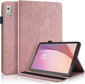 Case for Lenovo Tab M9 9.0 inch (TB-310FU, 2023 Released)，Slim Folding case Lightweight PU Leather Cover Flip Stand Shell with Card Holder for Lenovo Tab M9 9" 2023 Android Tablet-Rose Gold