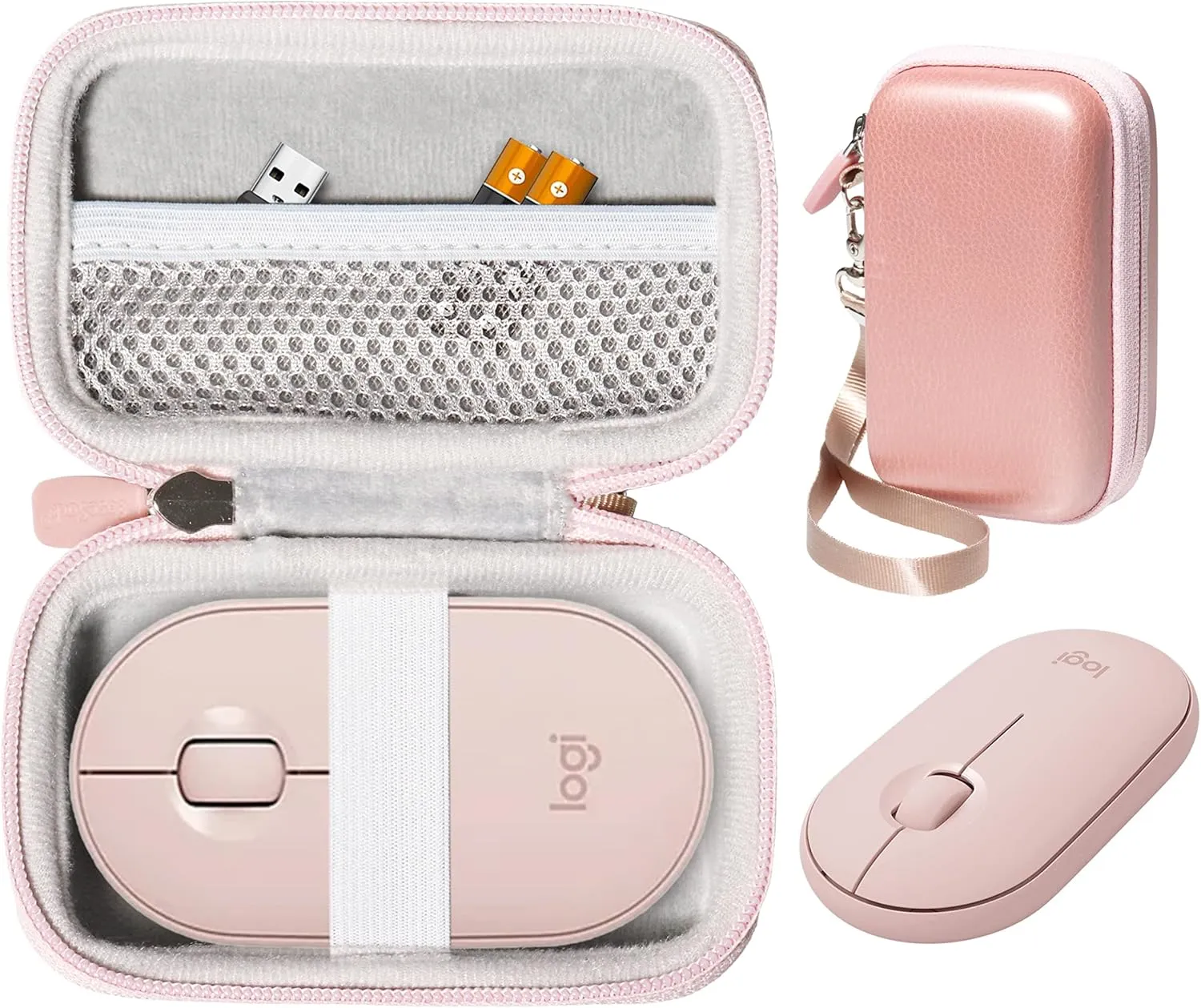 CaseSack Mouse Case for Logitech Pebble, Pebble M350, M355, i345 Wireless Bluetooth Mouse (Rose gold)