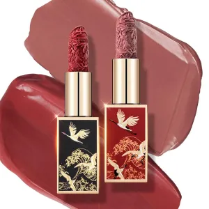Catkin Moist Lipstick Hydrating High Impact Color Infused with Vitamin E and Avocado Oil Smooth Soft Texture Long Lasting Glow   Matte Finish 2pcs Set 01