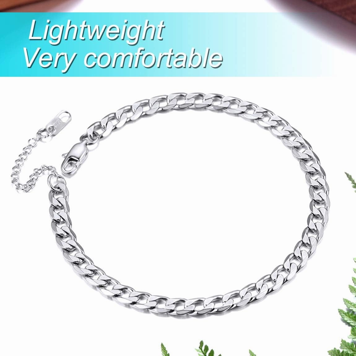 ChainsPro Resizable Anklet Chain for Women Men, Figaro/Wheat/Twist Rope/Cuban Foot Bracelet-Strong with Good Clasp-18K Gold Plated(Send Gift Box)