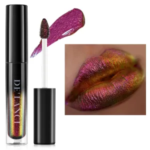 Chameleon Liquid Lipstick Red Green Color,Shimmer Metallic Colourful Lip Gloss for Women Girls Lips Makeup Gift,Hydrating Waterproof and Long Lasting Lip Stick Shiny,Talc-Free,#7