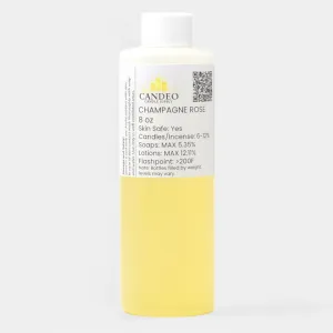 Champagne Rose Fragrance Oil (8oz Bottle) | Candle Making, Soap Making, Room Sprays, Bath Bombs, Lotion, Car Fresheners, Wax Melts | Candeo Candle Supply | Phthalate Free & Prop 65 Compliant