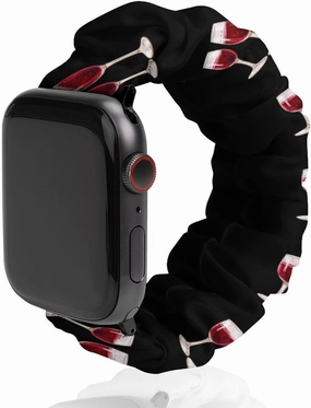 Champagne Red Wine Glasses Fashion Watch Strap Scrunchies Wristbands Compatible With IWatch Series