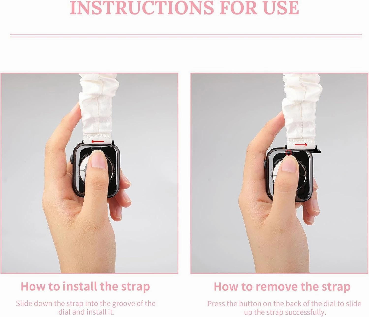 Champagne Red Wine Glasses Fashion Watch Strap Scrunchies Wristbands Compatible With IWatch Series
