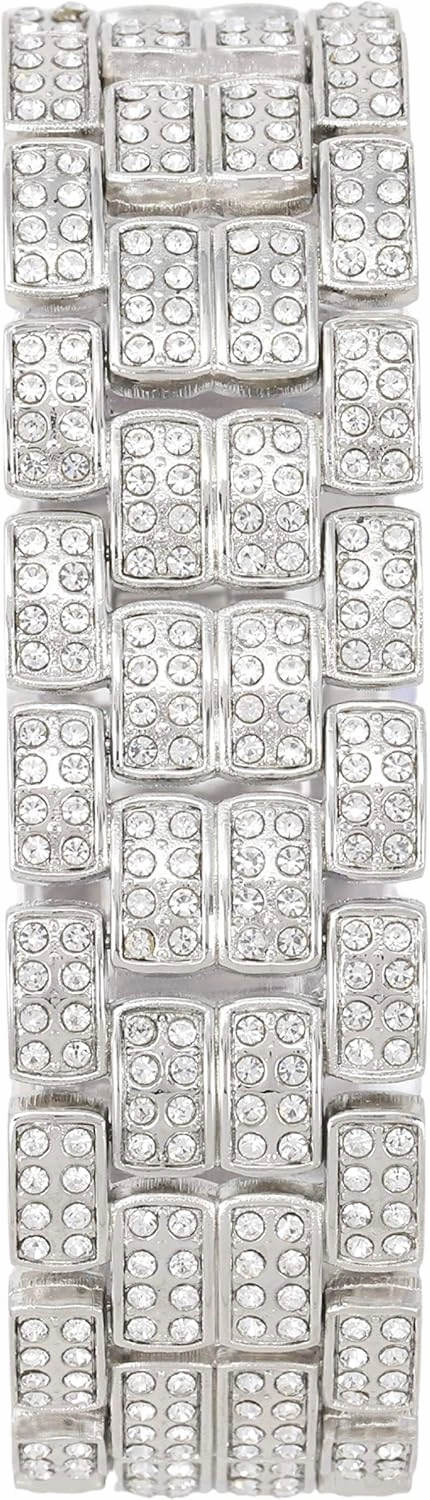 Charles Raymond Bling-ed Out Round Luxury Mens Watch with Color Dial and Bling Bling Diamond Time Indicators w/Bling-ed Out Matching Bracelet - L0504DXB