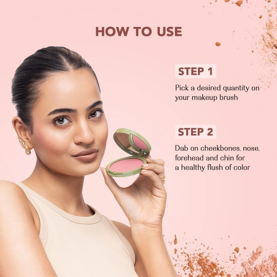 Cheek Flick Mattifying Powder Blush, Luxurious Buildable Coverage & Intense Pigment, Enriched with Vitamin E, 9g (Rustic Pink)