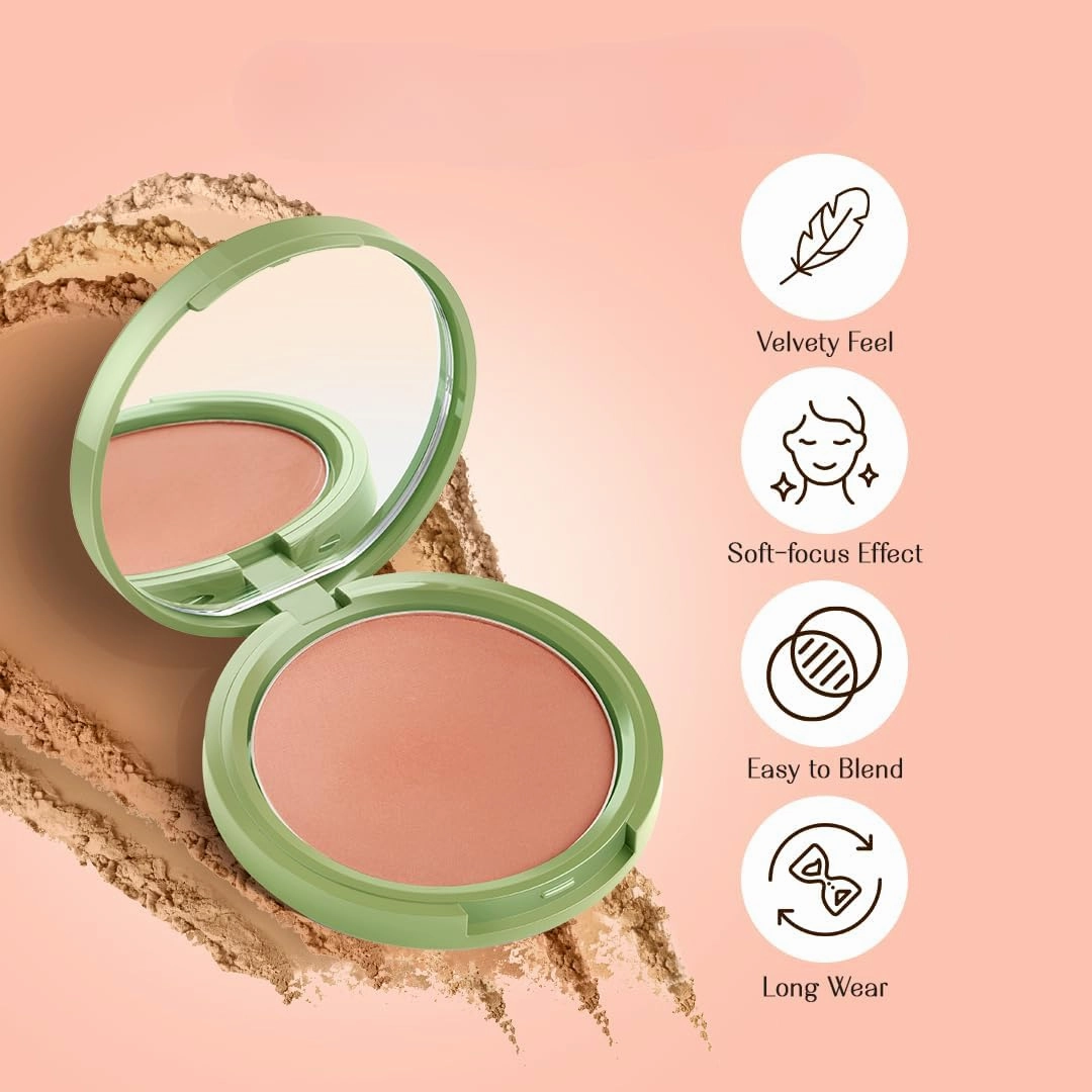 Cheek Flick Mattifying Powder Blush, Luxurious Buildable Coverage & Intense Pigment, Enriched with Vitamin E, 9g (Rustic Pink)