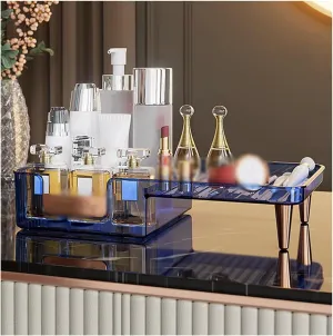 Chic Makeup Holder Fashion Make Up Organizers and Delicate Beauty Display Bathroom Cosmetic Storage for Vanity Skincare Lipsticks Lotions Simple Cosmetic Cases (Color : Orange) (Blue)