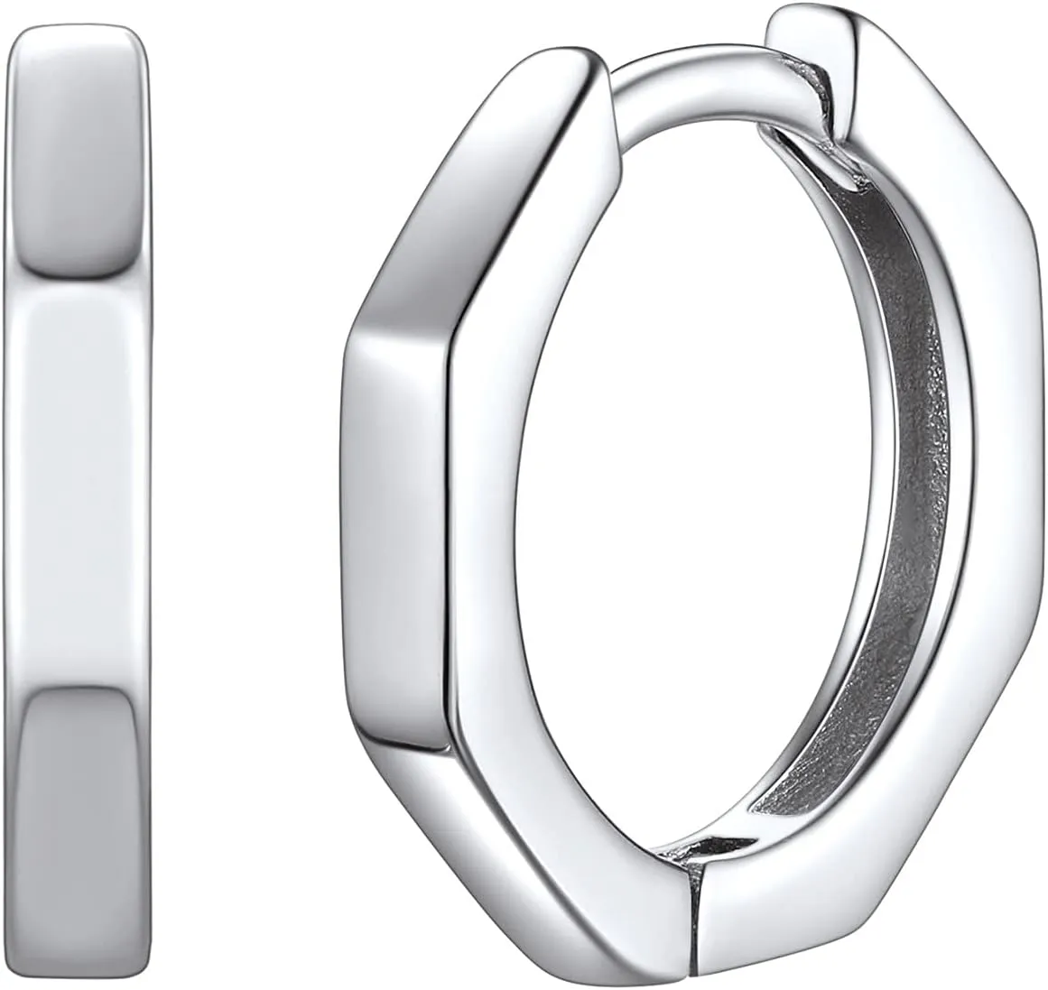 ChicSilver 925 Sterling Silver Cubic Zirconia Small Huggie Hoop Earrings for Women, Diameter 10MM, Silver/Gold/Rose Gold
