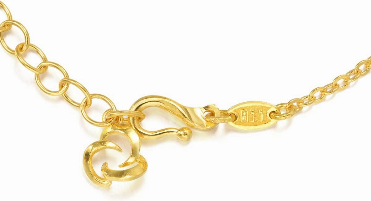 CHOW SANG SANG Chinese Wedding Collection 999.9 24K Gold Price-by-Weight Gold Floral Rosy Blooming Necklace for Women 86377N | 18.8 Inches, (48 CM)