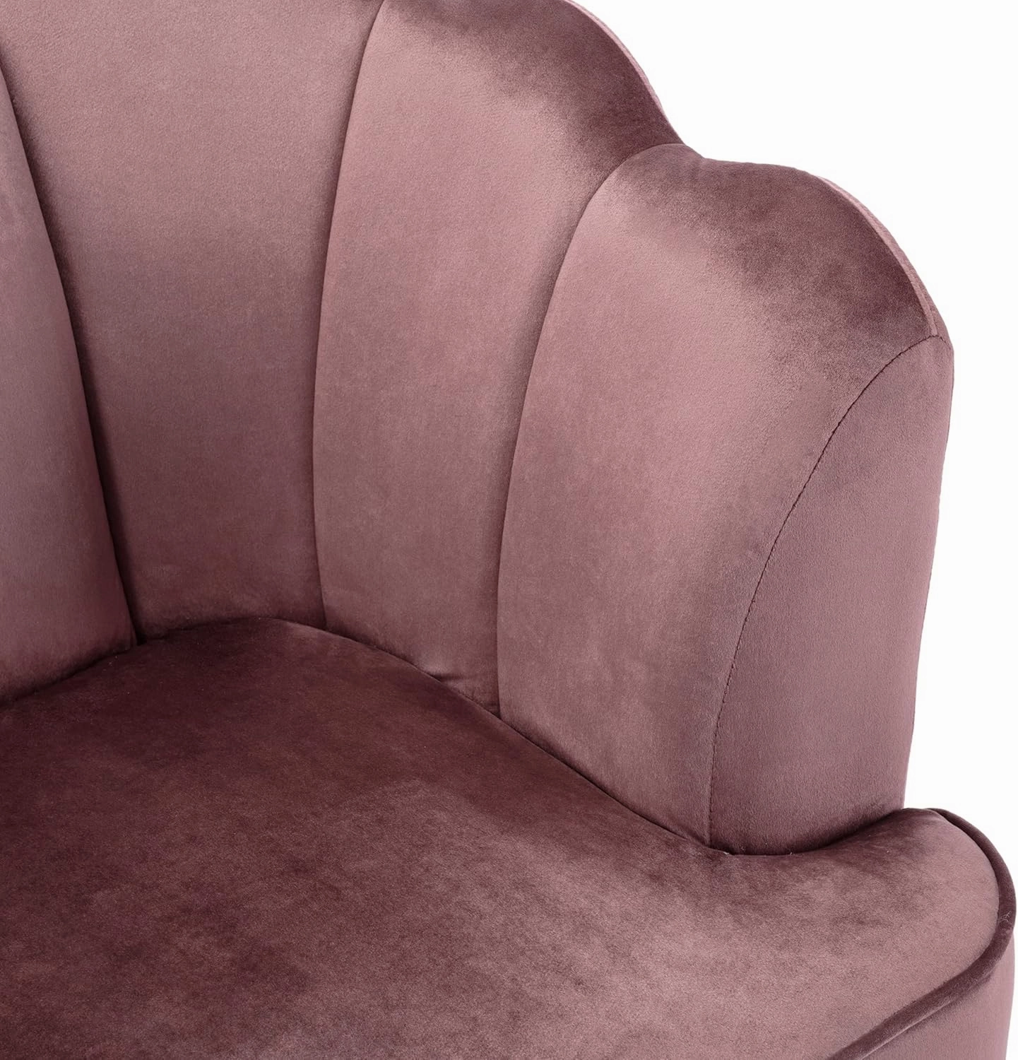 Christopher Knight Home Reitz Channel Stitch 3 Seater Shell Sofa - Velvet - Blush Pink/Gold