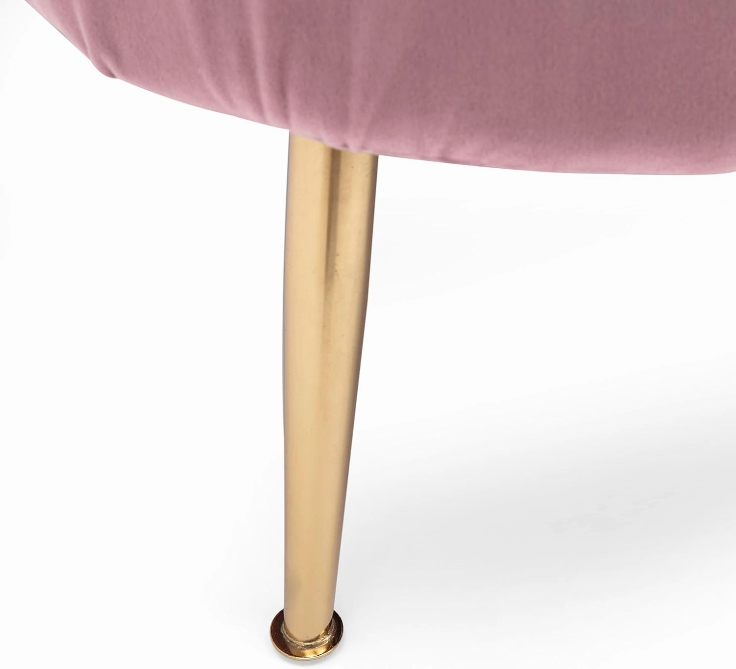Christopher Knight Home Reitz Channel Stitch 3 Seater Shell Sofa - Velvet - Blush Pink/Gold