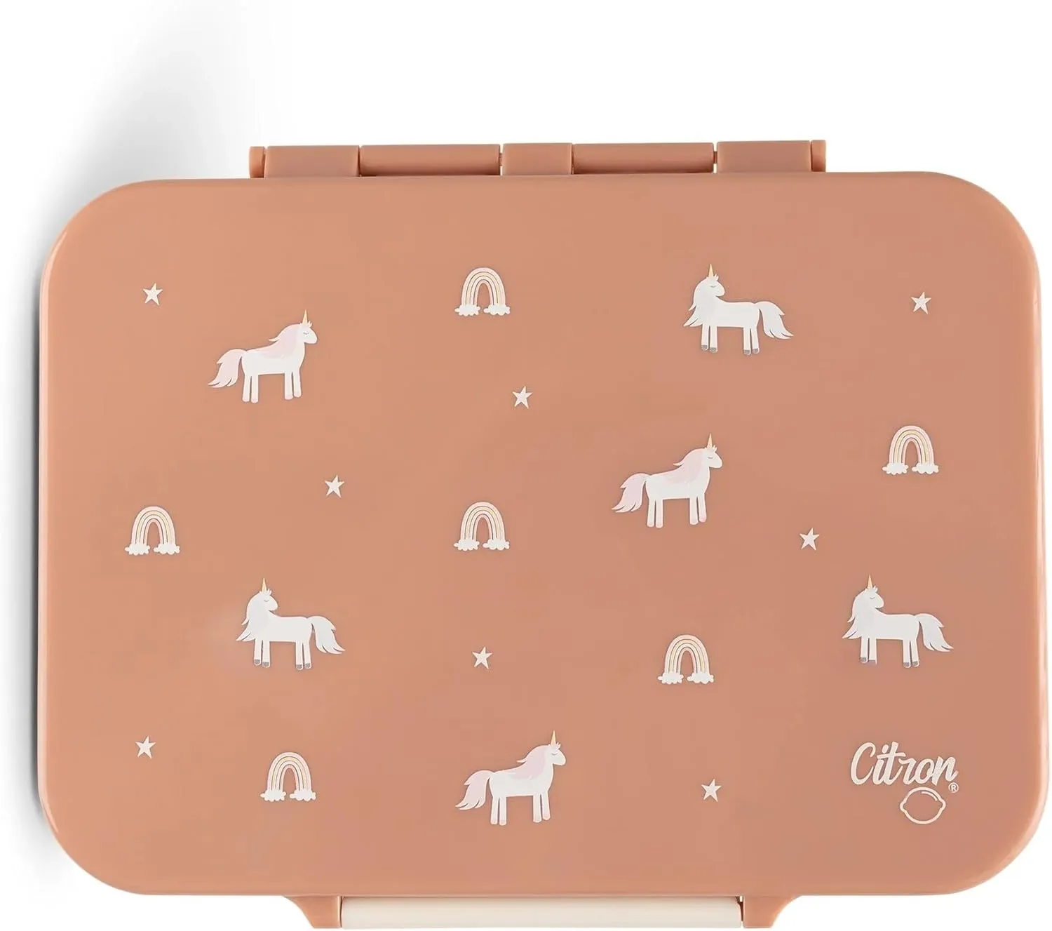 Citron- Tritan Lunch Box With 4 Compartments for Kids - Includes 1 Sauce Container | Leak-Proof and BPA Free Lunch Box for Kids- Unicorn-Blush Pink