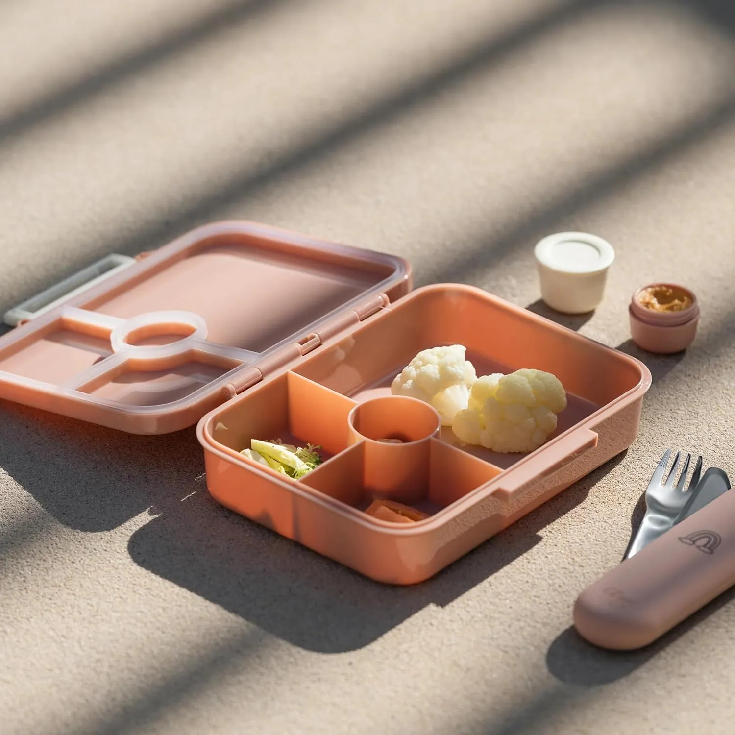Citron- Tritan Lunch Box With 4 Compartments for Kids - Includes 1 Sauce Container | Leak-Proof and BPA Free Lunch Box for Kids- Unicorn-Blush Pink
