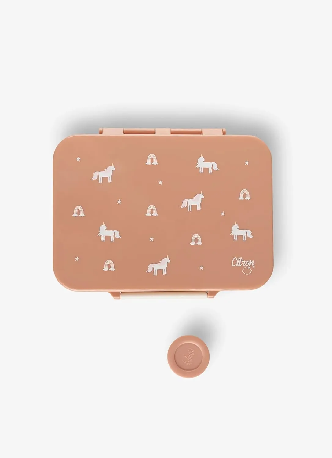 Citron- Tritan Lunch Box With 4 Compartments for Kids - Includes 1 Sauce Container | Leak-Proof and BPA Free Lunch Box for Kids- Unicorn-Blush Pink