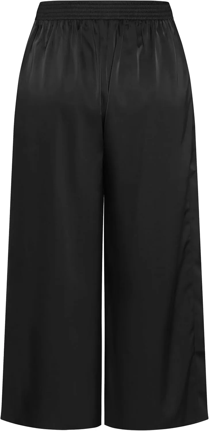 City Chic Women's Plus Size Satin Palazzo Champagne Pant