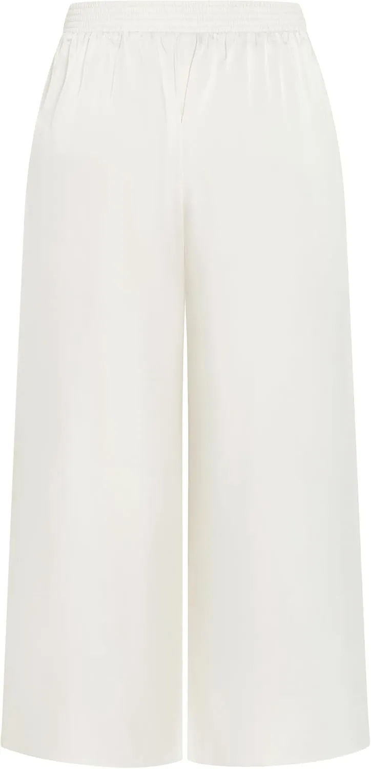 City Chic Women's Plus Size Satin Palazzo Champagne Pant
