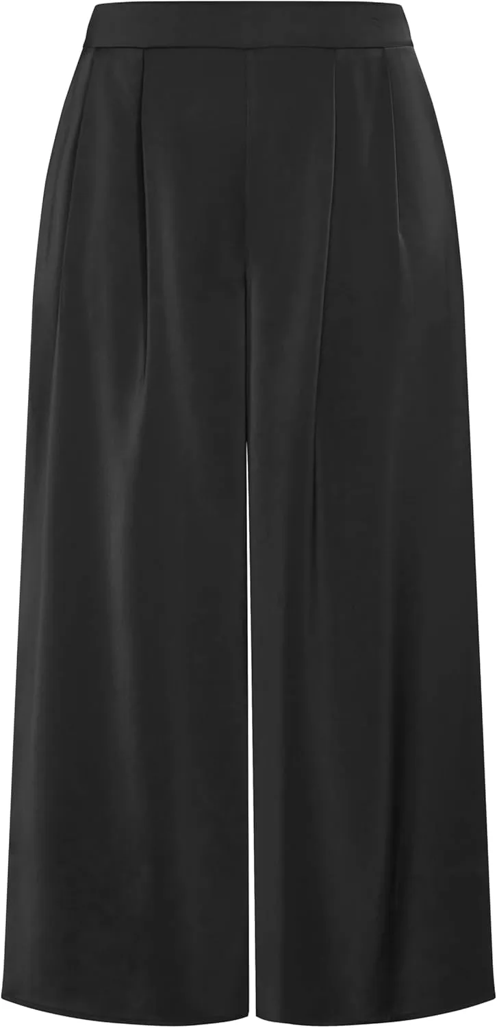 City Chic Women's Plus Size Satin Palazzo Champagne Pant