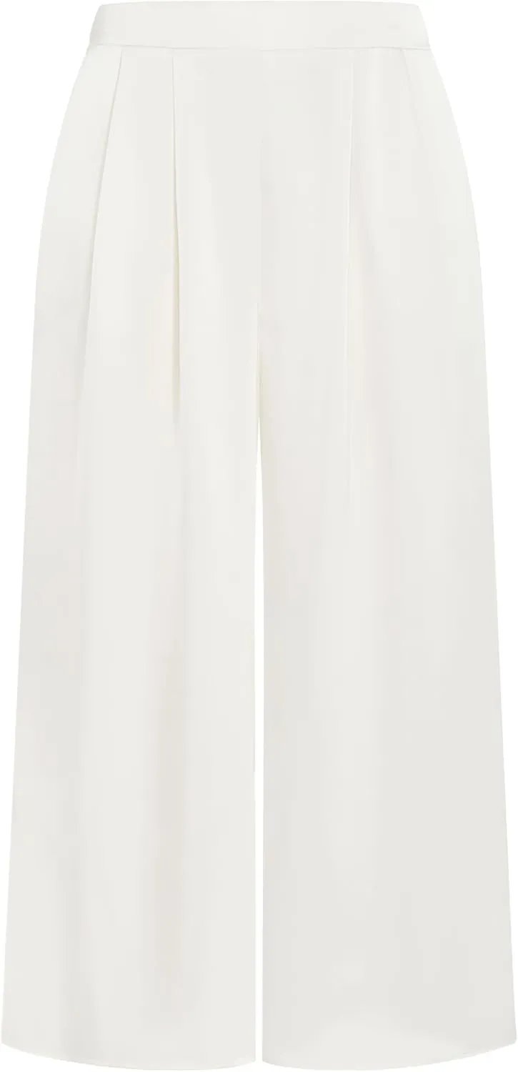 City Chic Women's Plus Size Satin Palazzo Champagne Pant