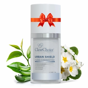 Clear Choice Urban Shield Cream Gel – Neutralizes Redness, Color Correcting for Rosacea & Acne, Zinc Oxide Sun Barrier, Antioxidant Protection, Lightweight Dewy Coverage.1.7oz