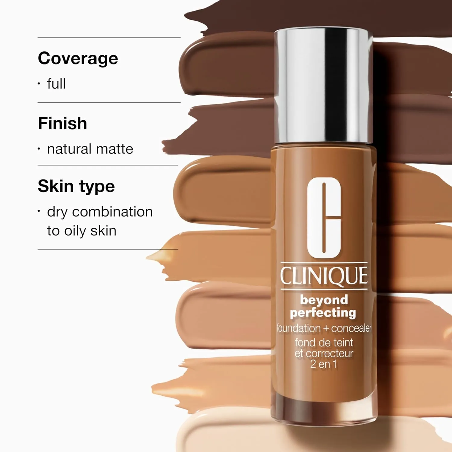 Clinique Beyond Perfecting Liquid Lightweight Full Coverage Foundation   Concealer For Dry Combination to Oily Skin Types