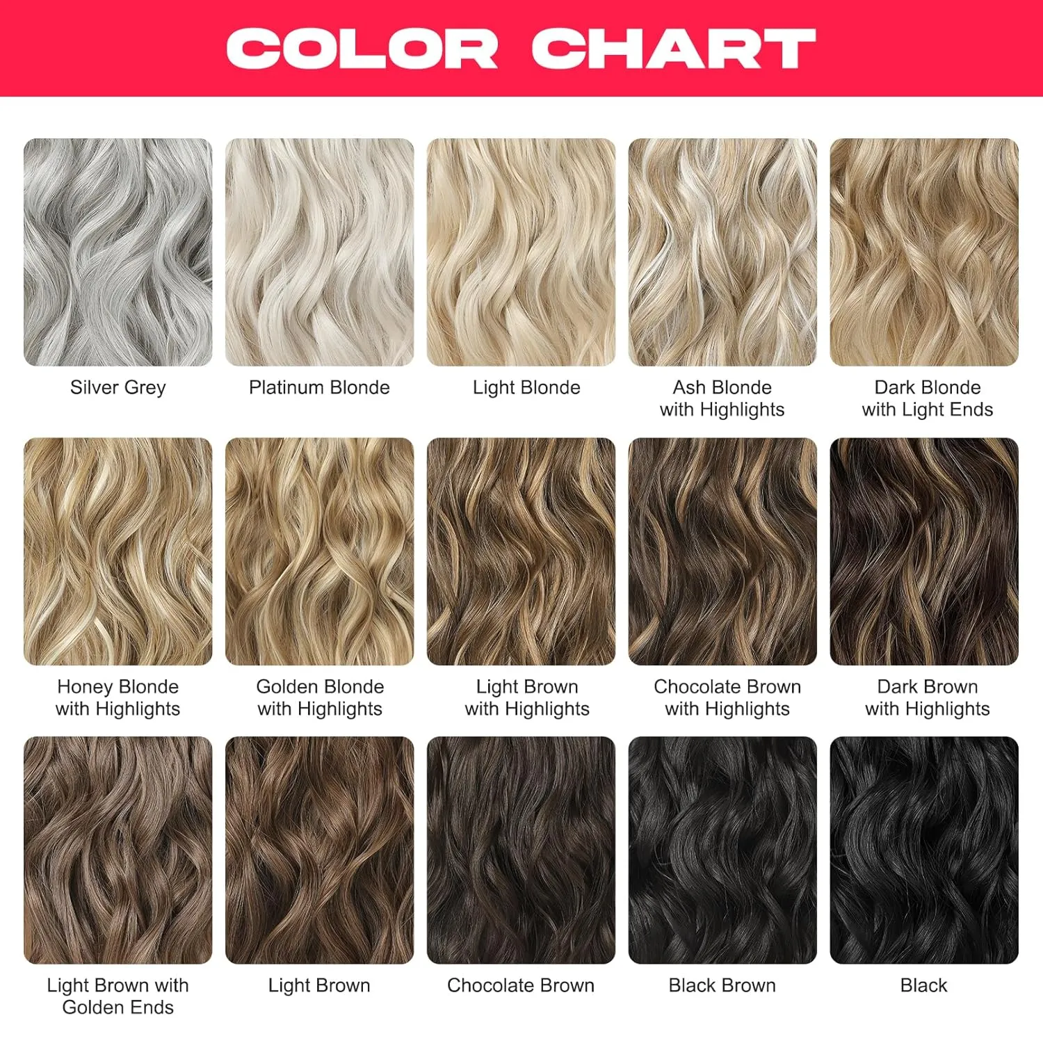 Clip in Hair Extensions, 14" Beach Wave Brown Hair, 4PCS Natural Soft Synthetic Hairpiece - Champagne Blonde