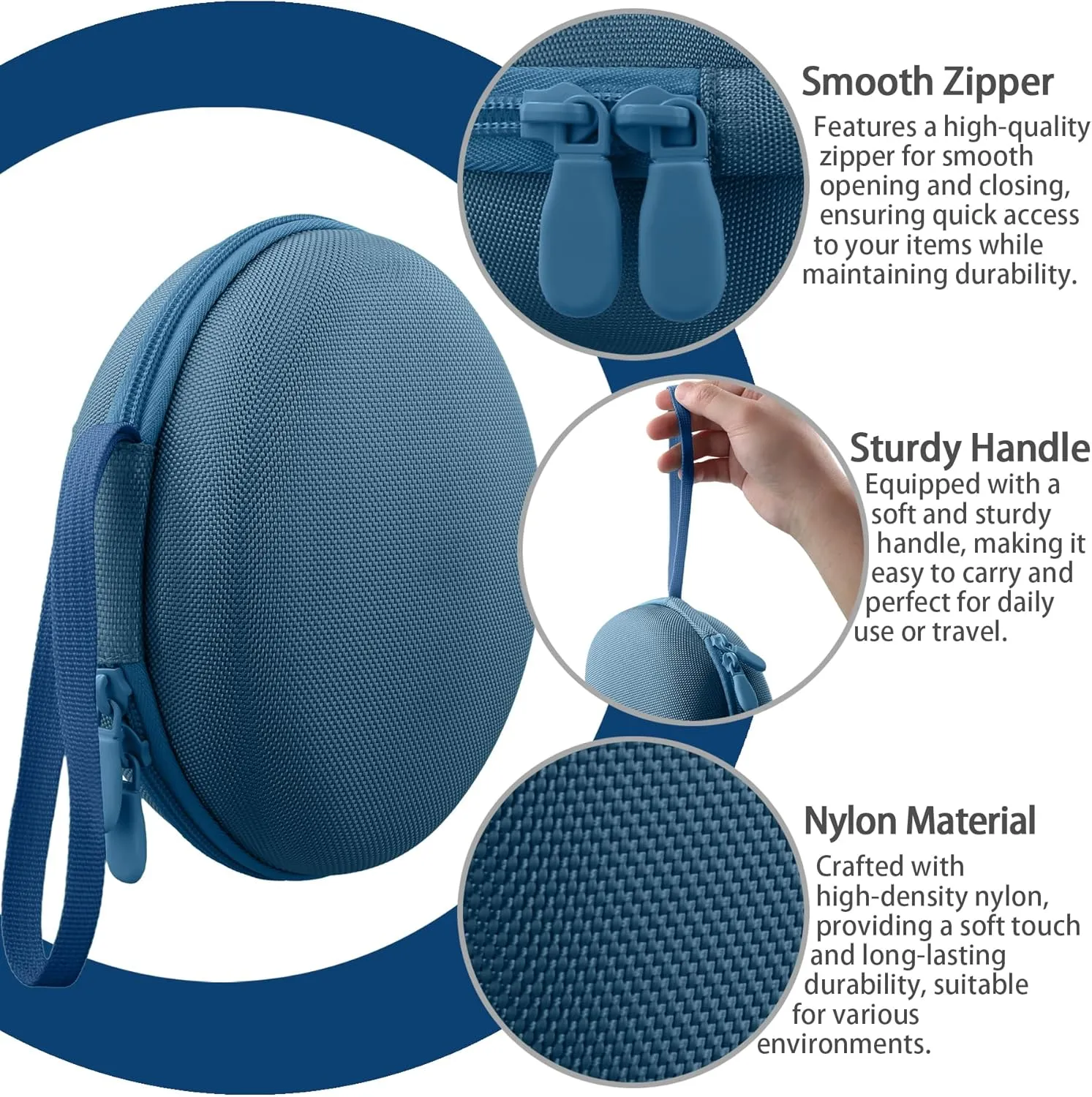 co2CREA for Beats Studio Pro / Studio3 / Solo4 / Solo3 Headphones, Hard Travel Case Compatible with Beats Wireless On-Ear Headphones (Blue Case)