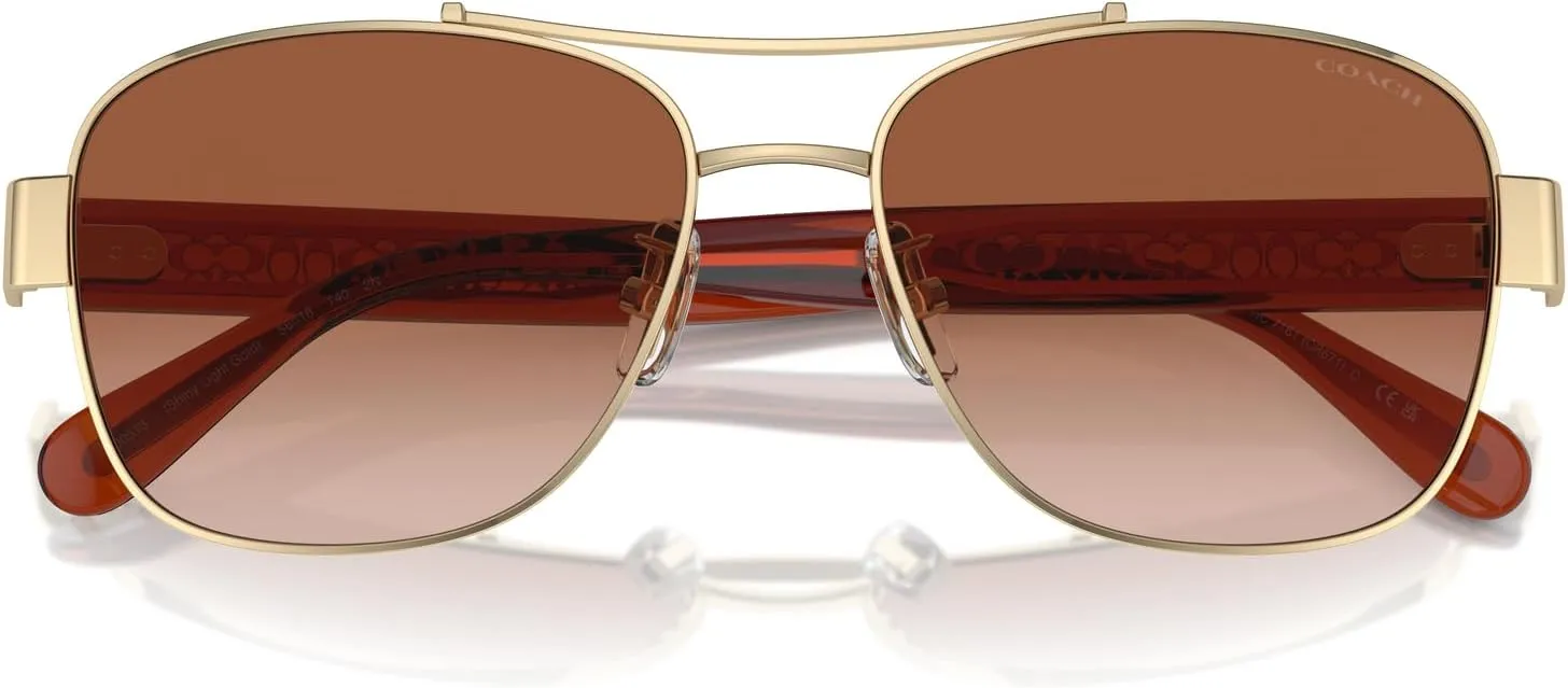 Coach Women's Hc7161 Aviator Sunglasses