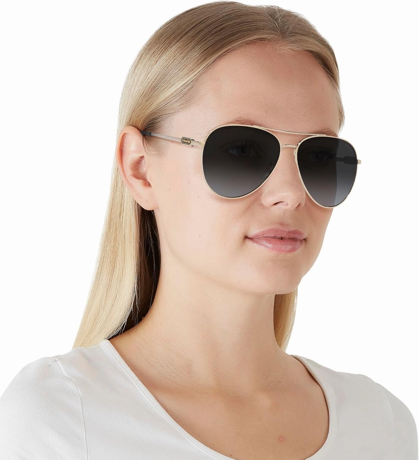 Coach Women's Hc7140 Aviator Sunglasses