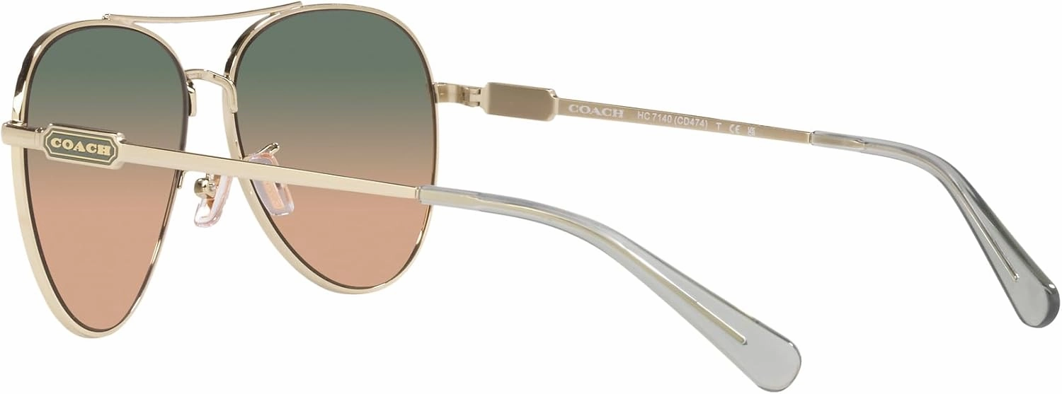 Coach Women's Hc7140 Aviator Sunglasses