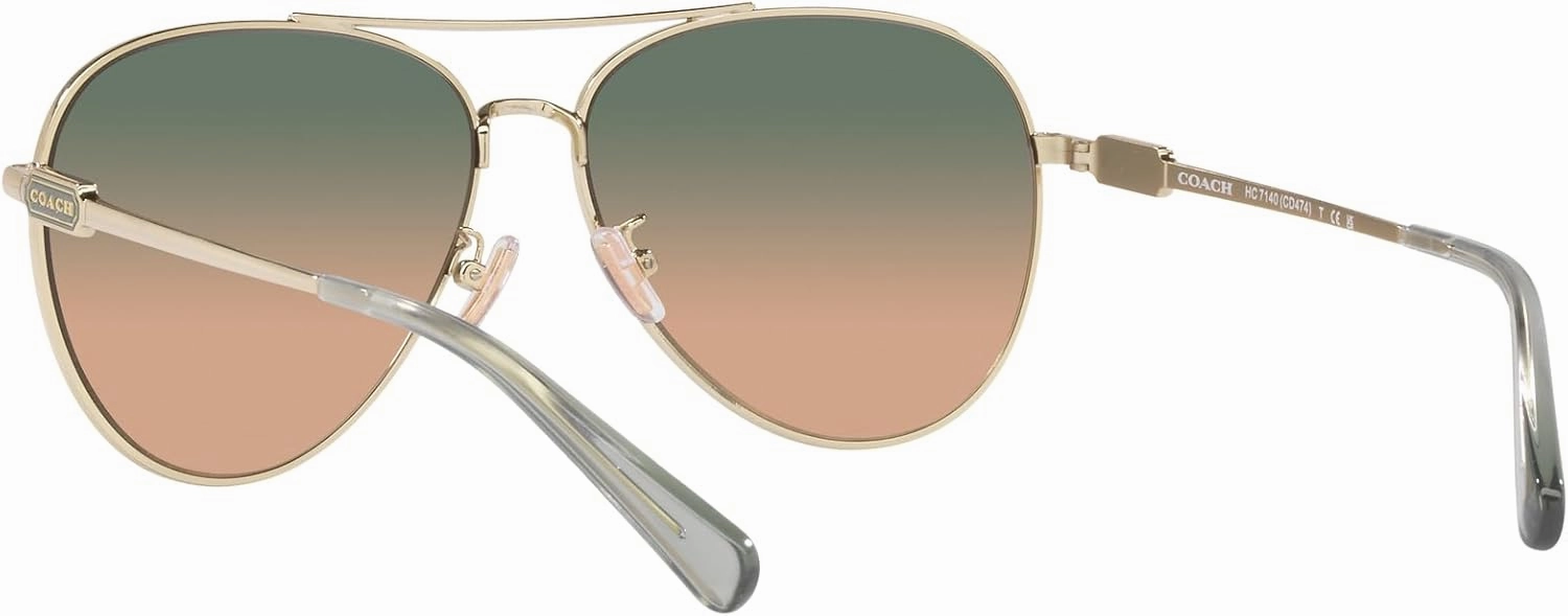 Coach Women's Hc7140 Aviator Sunglasses