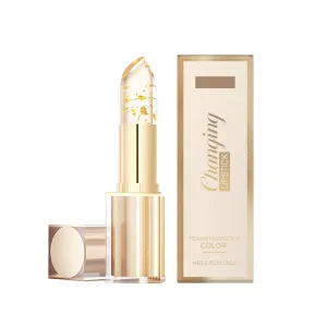 Color Changing Lipstick, Transferproof Gold Foil Changing Lipstick for Women Lips Clear Long-Lasting Moisturizing (1pcs)
