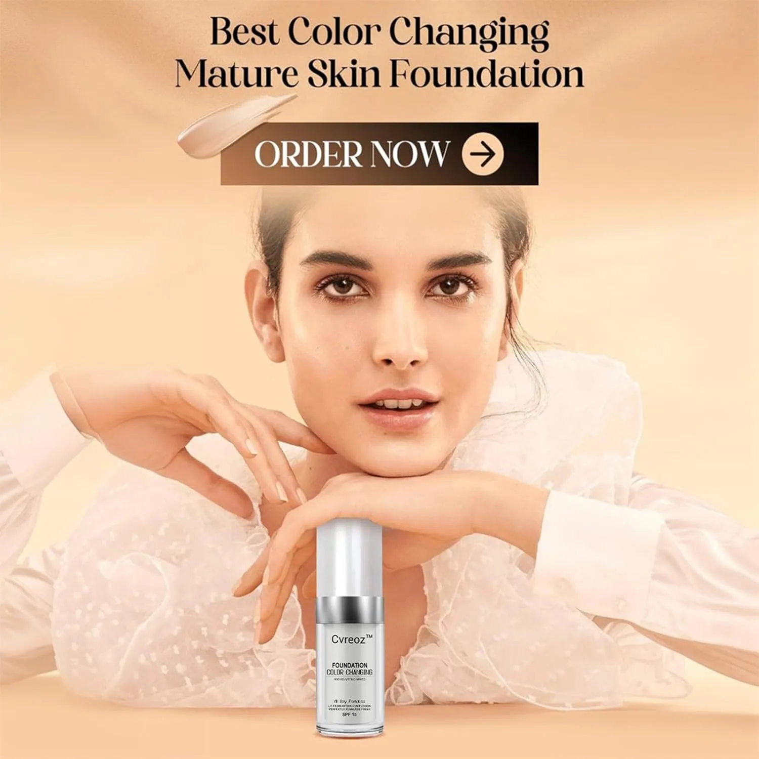 Color Changing Mature Skin Foundation, Color Changing Foundation Hides Wrinkles & Lines, BB Cream Makeup Base Concealer Cover Moisturizing Fluid for all Skin - 30ml (4PCS)