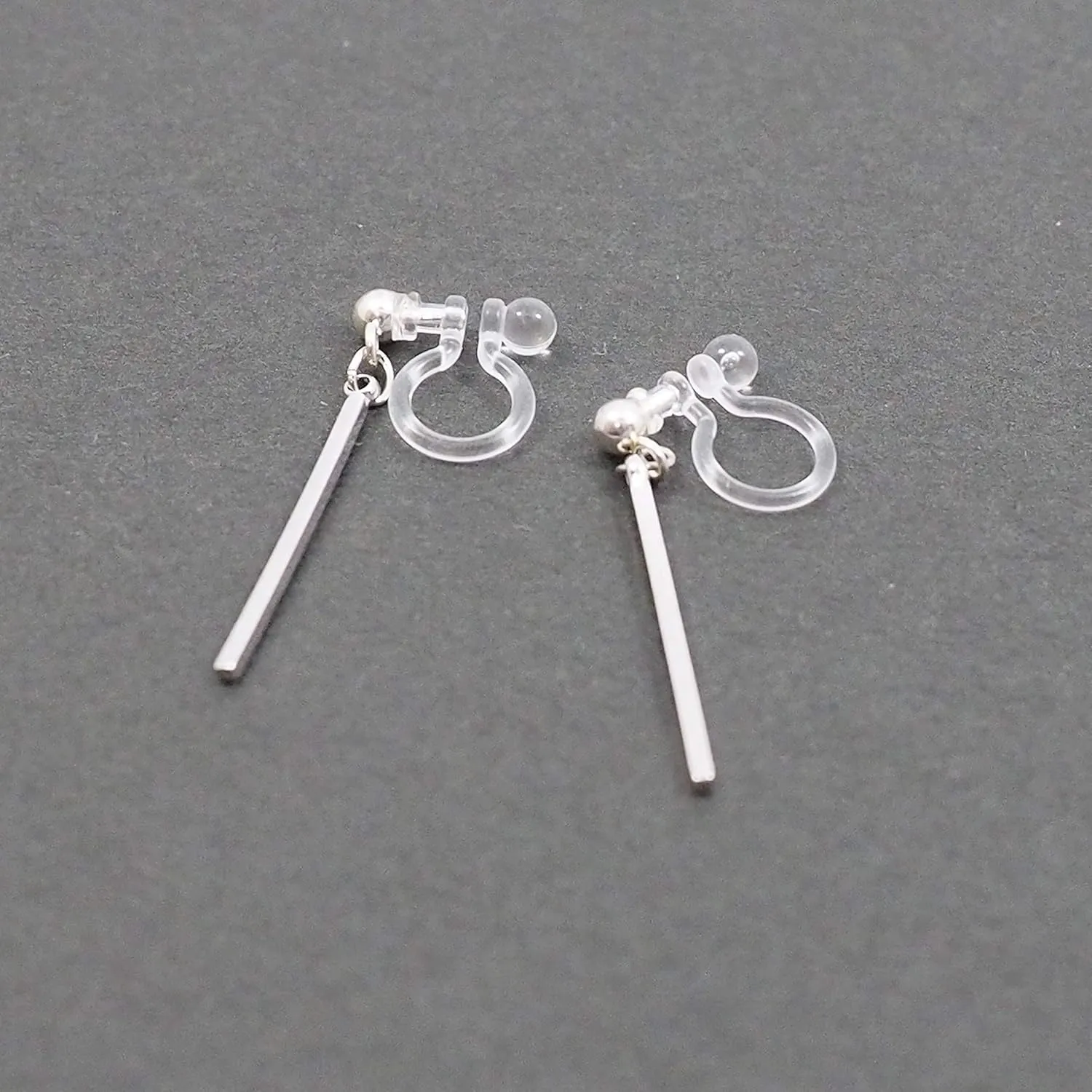 Comfortable Stick Invisible Clip On Earrings Gold Dangle Long Waved Threader Bar Clip-On Non Pierced Earrings Silver For Women, Miyabi Grace…