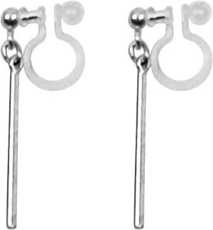 Comfortable Stick Invisible Clip On Earrings Gold Dangle Long Waved Threader Bar Clip-On Non Pierced Earrings Silver For Women, Miyabi Grace…