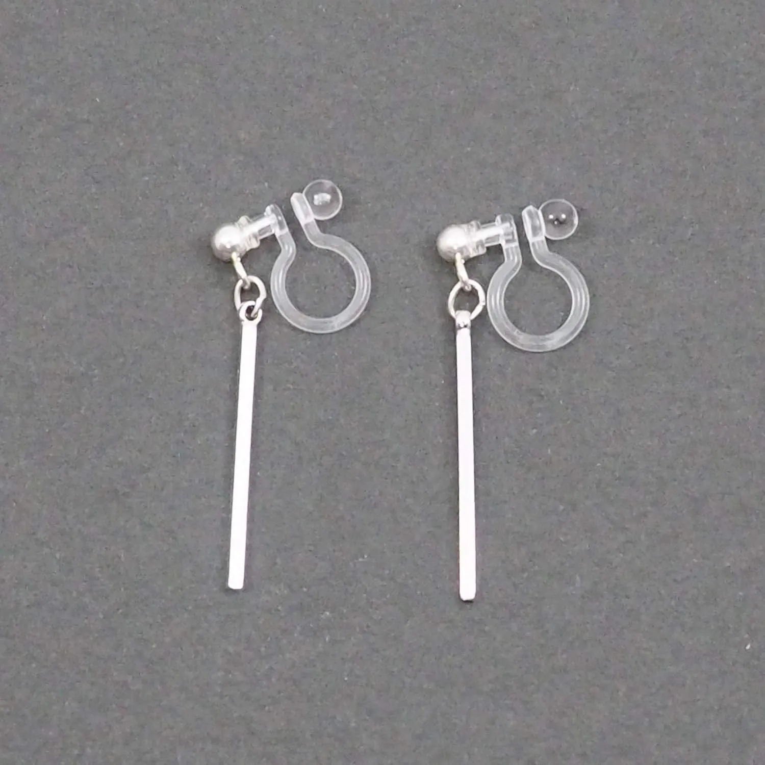 Comfortable Stick Invisible Clip On Earrings Gold Dangle Long Waved Threader Bar Clip-On Non Pierced Earrings Silver For Women, Miyabi Grace…
